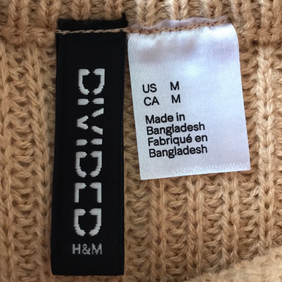 Tan cropped knitted mock neck sweater- H&M - Picture 4 of 5